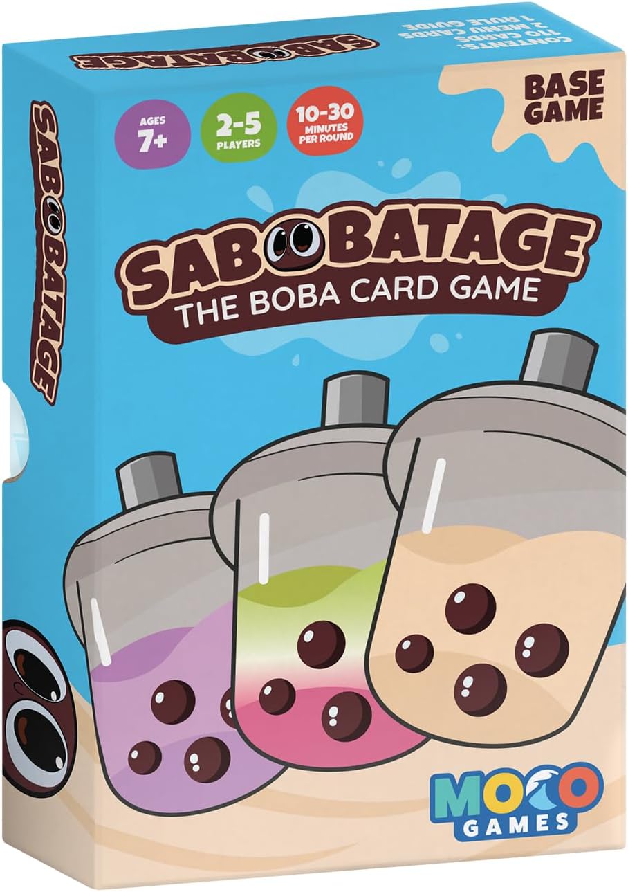 Sabobatage: The Boba Card Game | Easy Family-Friendly Party Game | Card Games for Adults, Teens & Kids | 2-5 Players (Base Game 3rd Edition)