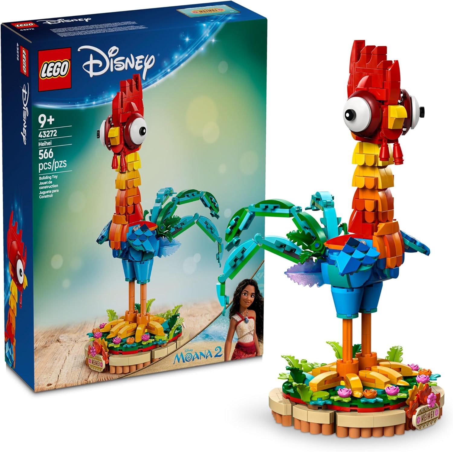 LEGO Disney Moana 2 Heihei – Building Toy for Kids, Girls & Boys, Ages 9+ – Gift for Birthdays – Moana & Disney Toy for Fans – 43272
